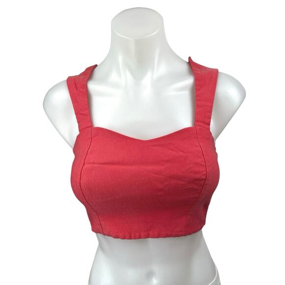 Charlotte Russe Women's Red Sleeveless Zipper Cami Camisole Crop Tank Top Size S - Picture 1 of 4